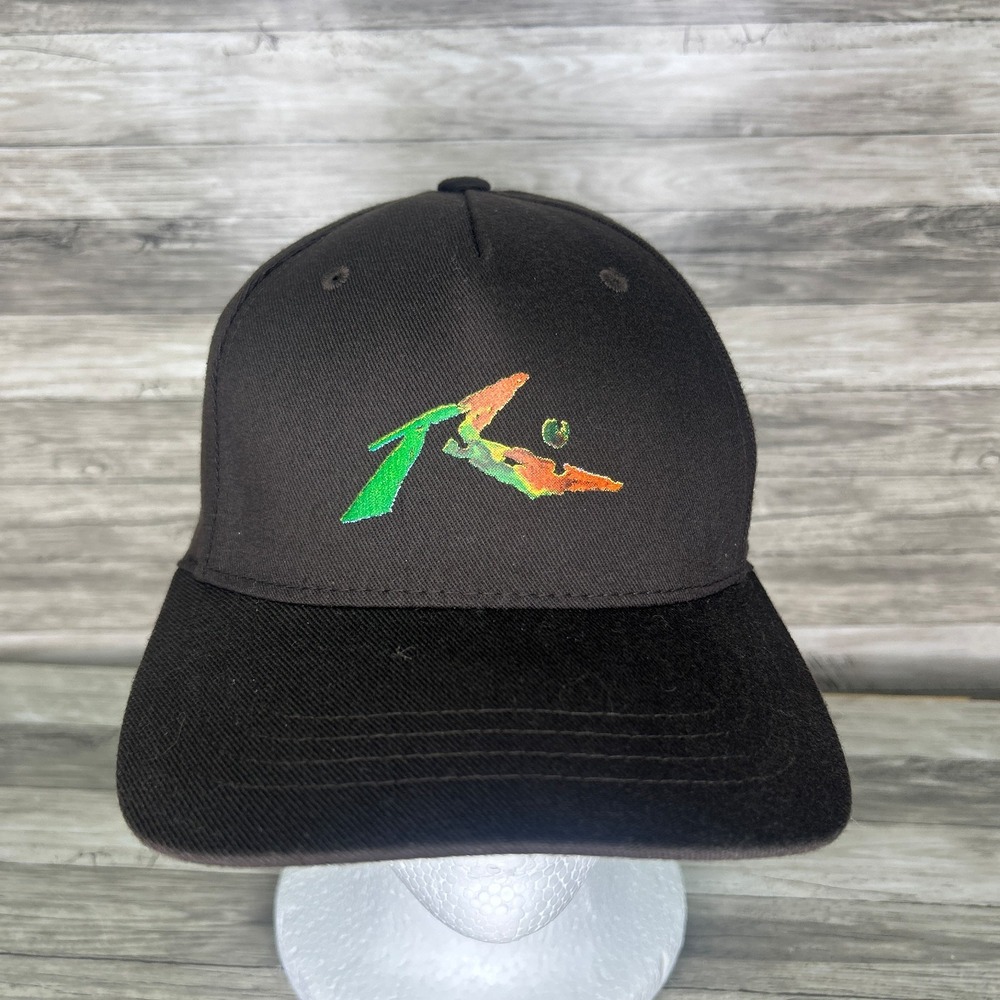 Vintage Rusty Hat Cap Men Brown Orange Bill Surfer Surfing Skater Y2K FlexFit